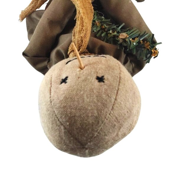 Primitive Handmade Rag Doll With Brown Dress & Scarf - Picture 11 of 13